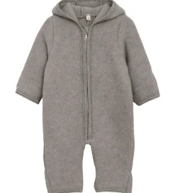 Huttelihut Køredragt - Uldfleece - Medium Grey Melange m. Ører