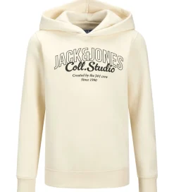 Jack & Jones Hættetrøje - JjMakoto - Antique White/Big Print