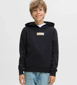 Jack & Jones Hættetrøje - JjPan - Sort m. Logo