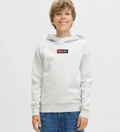 Jack & Jones Hættetrøje - JjPan - White Melange m. Logo