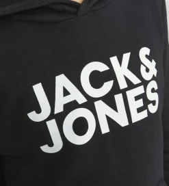 Jack & Jones Hættetrøje - Noos - JjeCorp - Black/JR/Large Print
