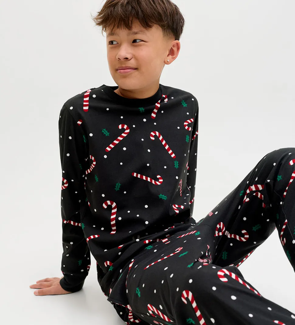 Jack & Jones Nattøj - JacTristan - Black/Candy Cane