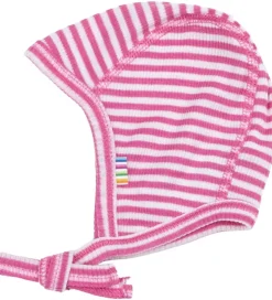 Joha Babyhjelm - Rib - Uld/Silke - Off White/Pink