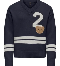 Kids Only Bluse - Strik - KogJanny - Night Sky/Badge/Cloud Dance