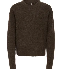 Kids Only Bluse - Strik - KogCamilla - Black Coffee/ Melange