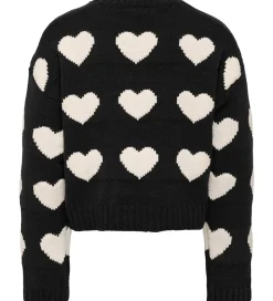 Kids Only Bluse - Strik - KogSus - Black/Heart/Egret