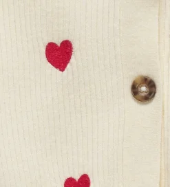 Kids Only Cardigan - Rib - Strik - KogDana - Birch/EMB Hearts -