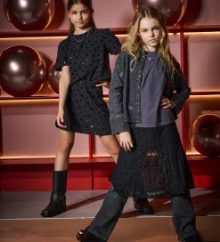 Kids Only Skjorte - KogGrace - Washed Black/ Heart Embroide