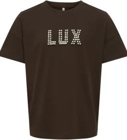 Kids Only T-shirt - KogKate - O-Neck Pearl Top - Black Coffee/Lu