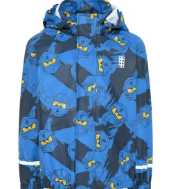 LEGO® Ninjago Regnjakke - PU - Jonathan 103 - Blå m. Ninjaer