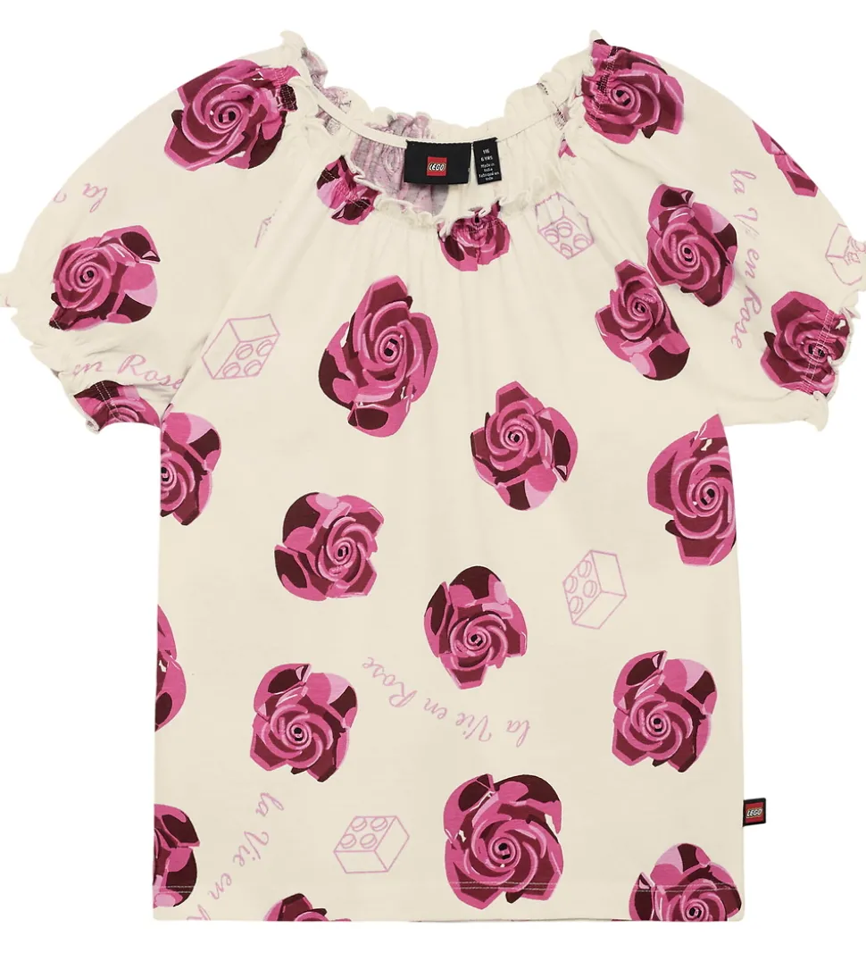 LEGO® Wear T-shirt - LwtAja - Hvid m. Roser