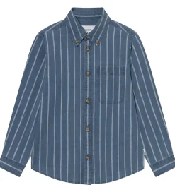 Les Deux Skjorte - Kash Indigo Stripe - Denim Blue
