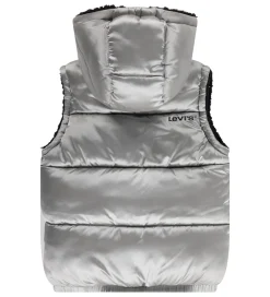 Levis Dynevest m. Fleece - Vendbar - Sølv/Sort