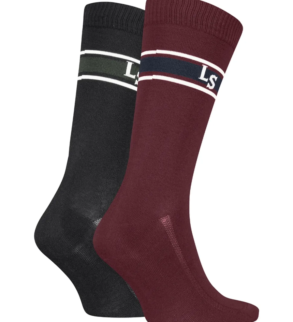 Levis Strømper - 2-pak - Bordeaux/Sort