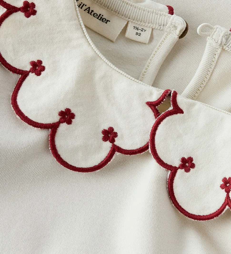 Lil Atelier Bluse - NmfFundo - Turtledove/ Red Dahila