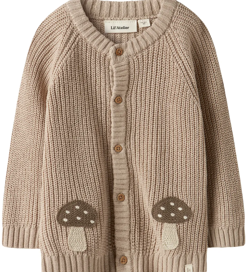 Lil Atelier Cardigan - Strik - NmmEmlen - Oxford Tan m. Svampe