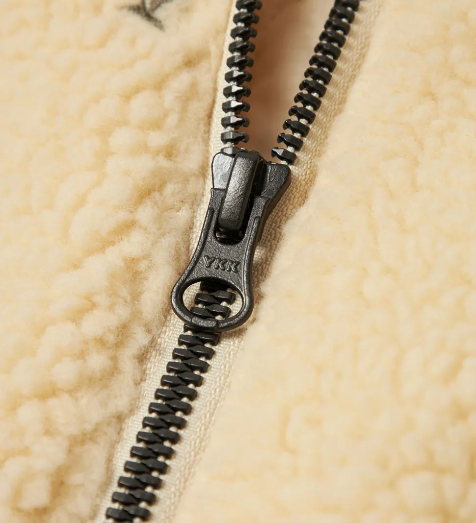 Lil' Atelier Fleecejakke - NmfNalo - Bleached Sand m. Blomster