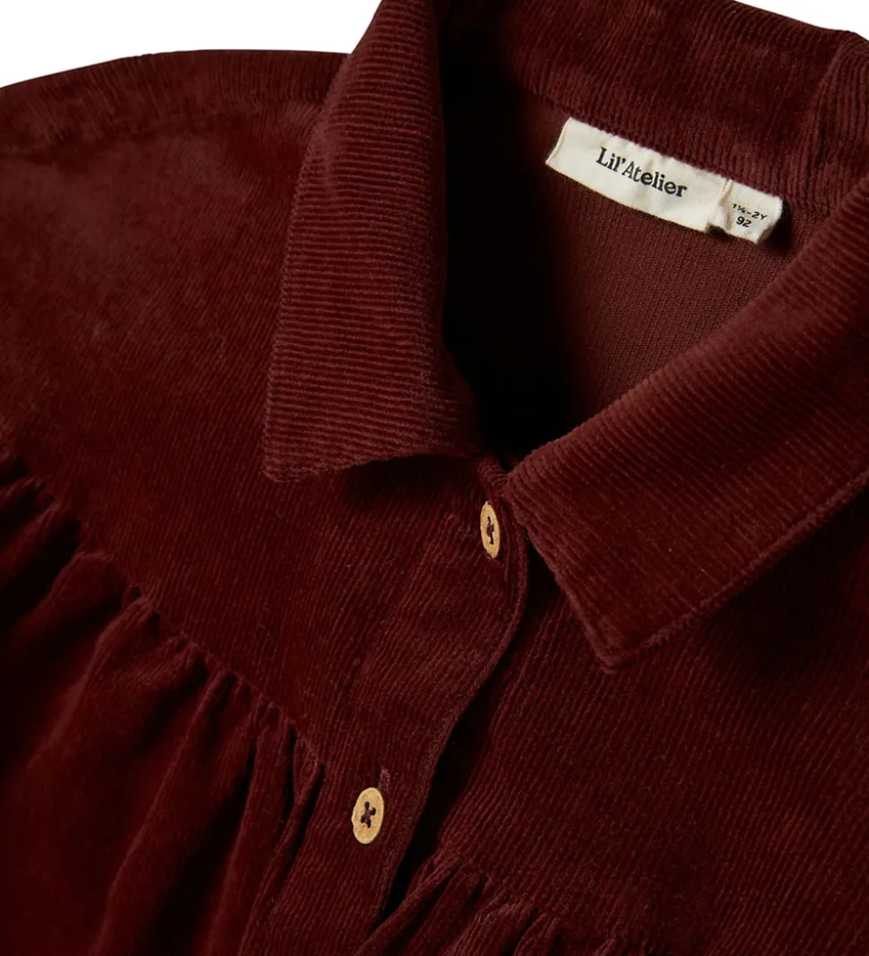 Lil Atelier Kjole - Fløjl - NmfObert - Hot Chocolate