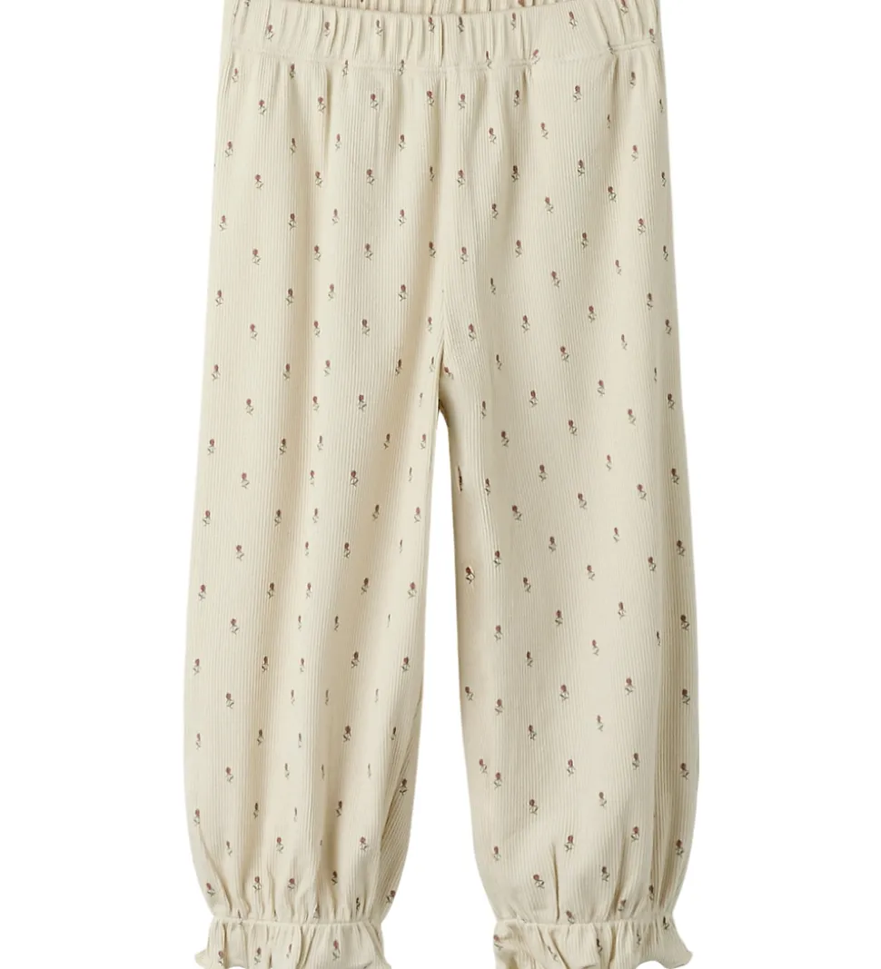 Lil' Atelier Nattøj - 2-delt - Rib - NmfGago - Turtledove/Floral