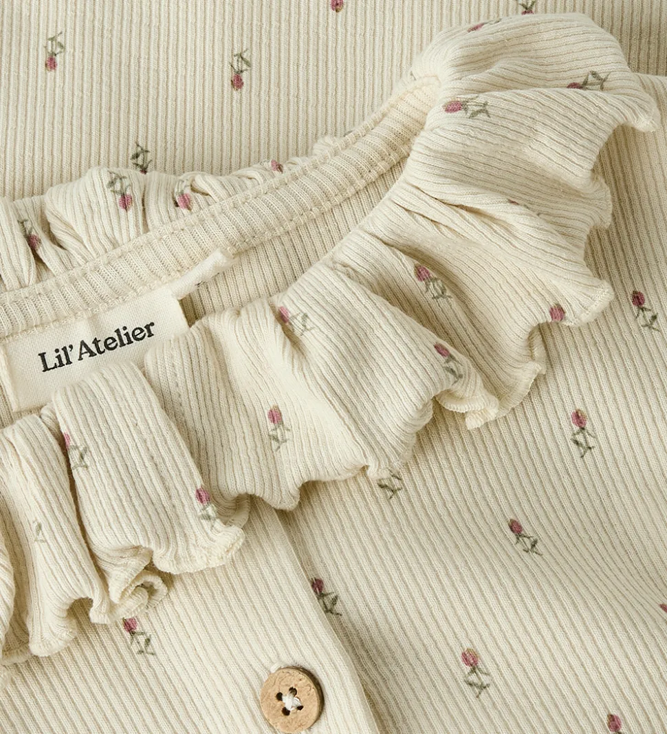 Lil' Atelier Nattøj - 2-delt - Rib - NmfGago - Turtledove/Floral