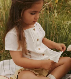 Lil' Atelier Skjorte - NmfJolene - Coconut Milk m. Blomster