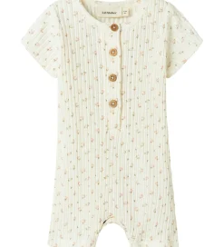 Lil' Atelier Sommerdragt - Rib - NbfHulla - Coconut Milk m. Blom