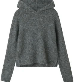 LMTD Hættetrøje - Strik - NlfNulo - Dark Grey Melange