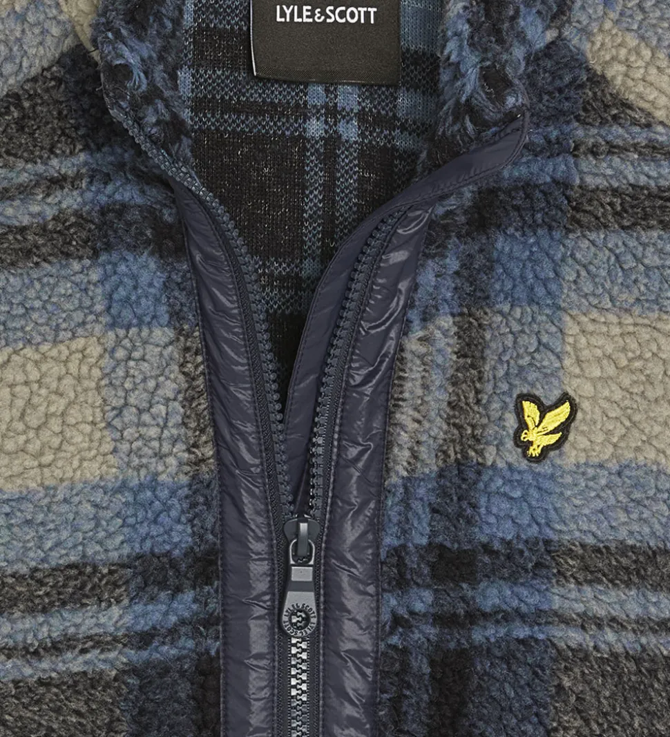 Lyle & Scott Fleecejakke - Jacquard Sherpa - Navyternet