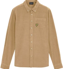 Lyle & Scott Skjorte - Fløjl - Needle Cord - Sand Storm