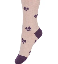 Melton Strømper - Glimmer - Crystal Pink m. Sløjfer