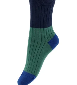 Melton Strømper - Marine/Mørkegrøn