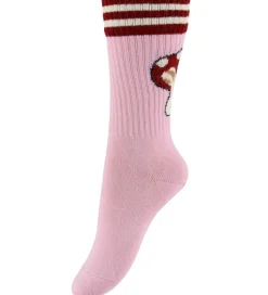 Melton Strømper - Mushroom - Pink Necter