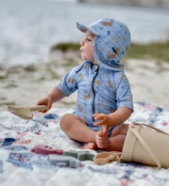 Mikk-Line Badehat - UV50+ - Faded Denim m. Tern/Print