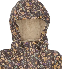 Mikk-Line Regndragt m. For - PU - Raisin m. Blomster