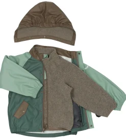 Mikk-Line Regntøj m. Fleece/Seler - PU - 3i1 - Balsam Green