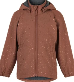 Mikk-Line Softshelljakke m. Fleece - Recycled - Russet m. Prikke