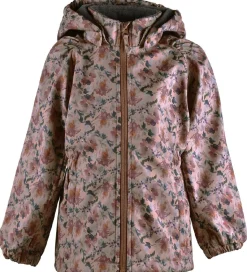 Mikk-Line Softshelljakke m. Fleece - Recycled - Nougat m. Blomst