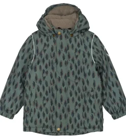 Mikk-Line Vinterjakke - Recycled - Balsam Green m. Print