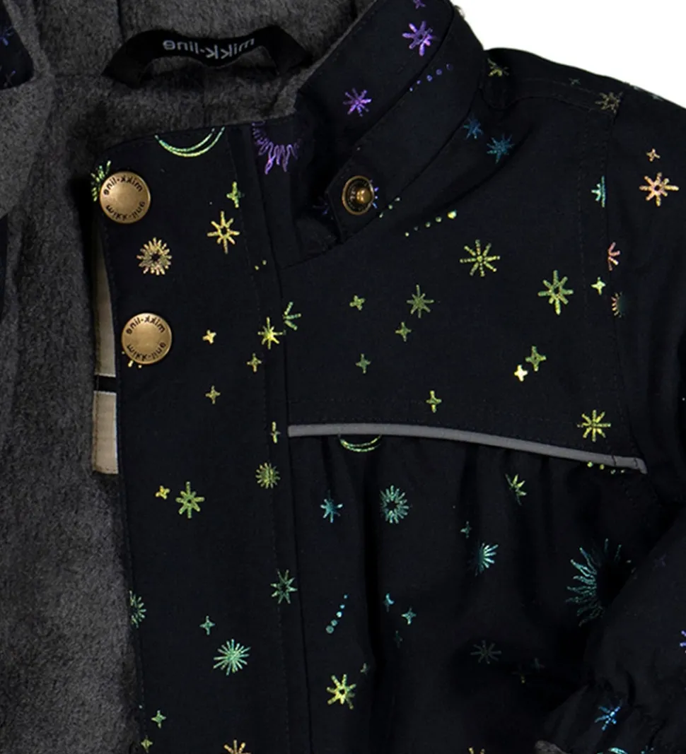 Mikk-Line Vinterjakke - Recycled - Dark Navy m. Print