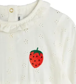 Mini Rodini Heldragt - Strawberry Schiffli - Hvid