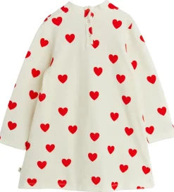 Mini Rodini Kjole - Velour - Hearts - Hvid