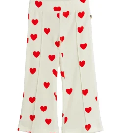 Mini Rodini Velourbukser - Hearts - Hvid
