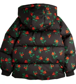 Mini Rodini Vinterjakke - Lingonberries Hooded Puffer - Sort