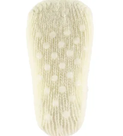 MiniPop Skridsikre Strømper - Uld - Rib - Off White