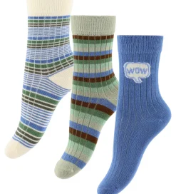 MiniPop Strømper - Bambus - 3-pak - Blue Mix