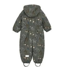 Minymo Flyverdragt - Dark Gull Grey m. Print