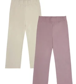 Minymo Leggings m. Fleece - 2-pak - Elderberry/Rainy Day