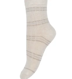 Minymo Strømper - 5-pak - Gråmeleret/Beige m. Print