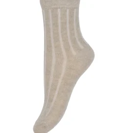 Minymo Strømper - 2-pak - Silver Mink m. Print