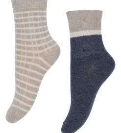 Minymo Strømper - 7-pak- Blue Nights/Beige m. Mønster